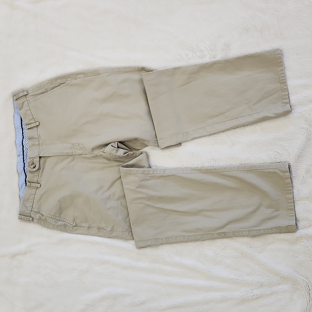 Peter Millar Tan Khaki Flat Front Chino Golf Pants | Men's Size 34 x 28